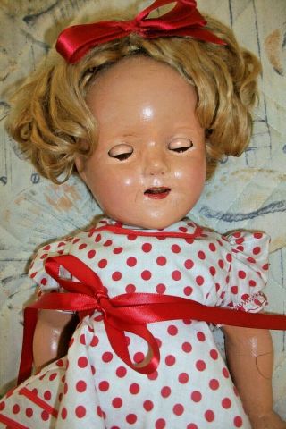 VINTAGE 1930 ' S ? COMPOSITION SHIRLEY TEMPLE DOLL 18 