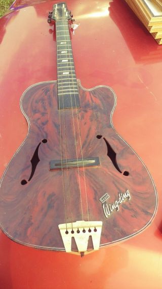 Vintage Sears Acoustic Guitar Wing Ding