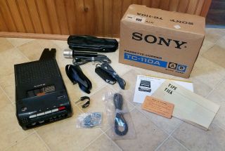Sony Tc - 110a Cassette - Corder Microphone With Box& Paperwork & Accessories