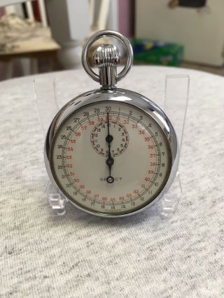 Vintage Stopwatch,  Select,  16s,  S.  S.  Swiss,  Org.  Box