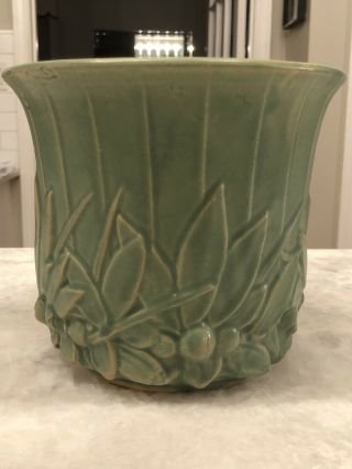 Vintage Mccoy Pottery Berries And Leaves Planter Jardiniere