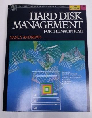Hard Disk Management For The Macintosh By Andrews W/ Disk Sc 1987 2nd