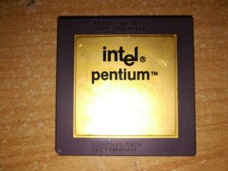 Intel Pentium 60,  A80501 - 60,  Sx948,  Vintage Cpu,  Gold,  Not