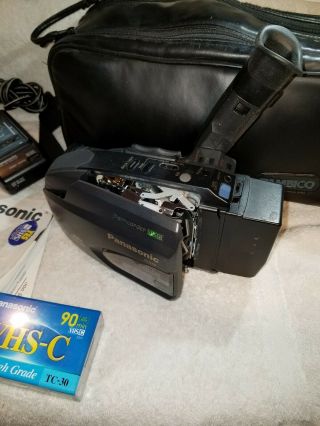 Vintage Panasonic Camcorder Palmcorder PV - D308D VHSC W Case And Tape 2