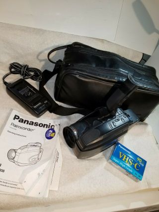 Vintage Panasonic Camcorder Palmcorder PV - D308D VHSC W Case And Tape 3