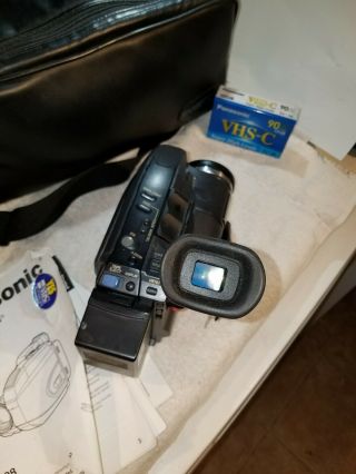 Vintage Panasonic Camcorder Palmcorder PV - D308D VHSC W Case And Tape 4