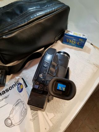Vintage Panasonic Camcorder Palmcorder PV - D308D VHSC W Case And Tape 5