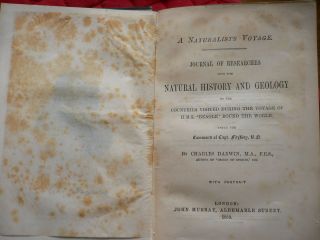 Naturalist ' s Voyage Round The World.  C.  Darwin.  1889.  NOT EX - LIBRARY 3