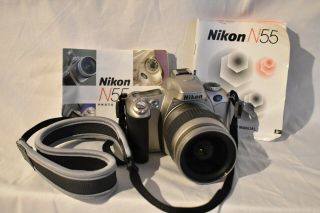 Nikon N55 35mm Film Camera W/ Af Nikkor 28 - 80mm 1:3.  3 - 5.  6 G Lens
