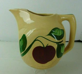 Vintage Collectible Watt Pottery Apple Ice Lip Pitcher Apple With 3 Leaves