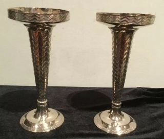 Lovely Vintage Silver Plated & Brass Bud Vases