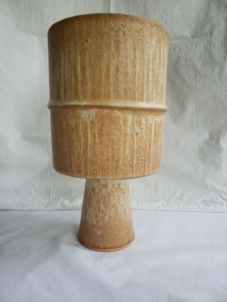 Vintage Signed Mid Century Modern Studio Art Pottery Cylinder Vase Unknown Mark