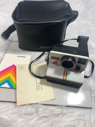Vintage Polaroid Sx - 70 One Step Land Camera Rainbow Stripe Instant Camera W/ Bag