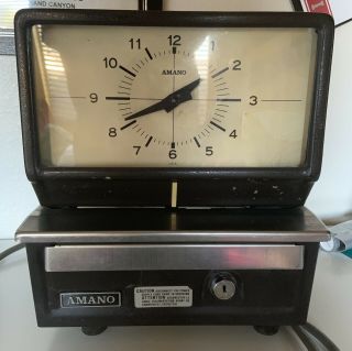 Vintage Amano Time Punch Clock No Key