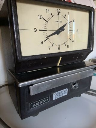 Vintage Amano Time Punch Clock No Key 2