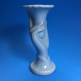 Vintage Shawnee Or Mccoy Pottery Hand Vase 7 " Blue Flower
