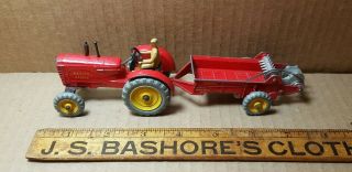 Vintage Dinky Toys Meccano Massey Harris Tractor & Manure Spreader
