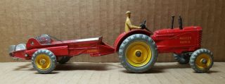 Vintage Dinky Toys Meccano Massey Harris Tractor & Manure Spreader 3