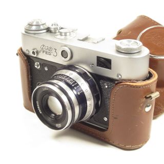 Vintage Fed 3 35mm Rangefinder Film Camera With 52mm F/2.  8 Lens