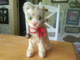 Antique Vintage Steiff Kitty Cat Lizzy Teddy Bear Friend EAN 2713/15 6in VGUC 2