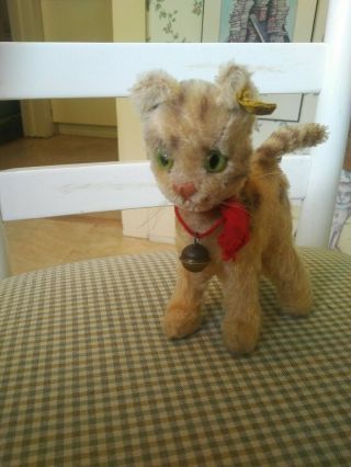 Antique Vintage Steiff Kitty Cat Lizzy Teddy Bear Friend EAN 2713/15 6in VGUC 7