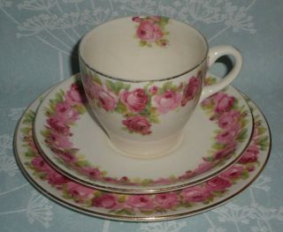 Vintage Royal Doulton Raby Rose Trio Cup Saucer & Plate