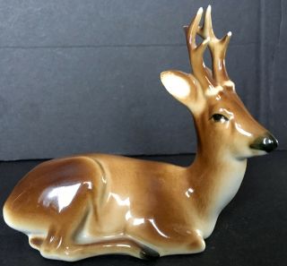 Vintage Zsolnay Hungary Porcelain Figurine Of Deer Lying Down