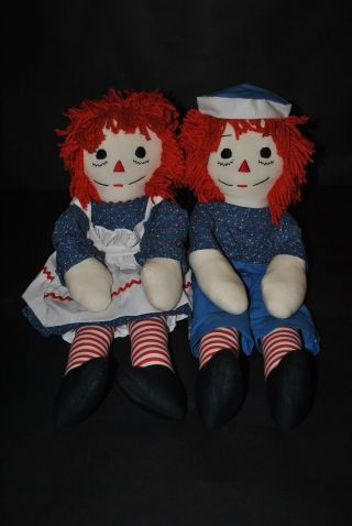 Vintage Handmade Raggedy Ann & Andy Dolls