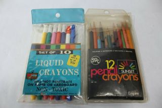Vtg Bic Banana Ink Crayons Flair Fi Fo Fum Coloring Pens Kmart & Sunset Pencils 3