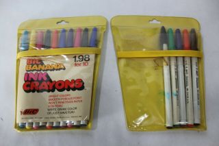 Vtg Bic Banana Ink Crayons Flair Fi Fo Fum Coloring Pens Kmart & Sunset Pencils 4