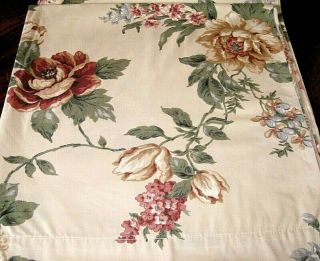 Vintage Pink Rose Floral Full Double Size Flat Bed Sheet Made In Usa