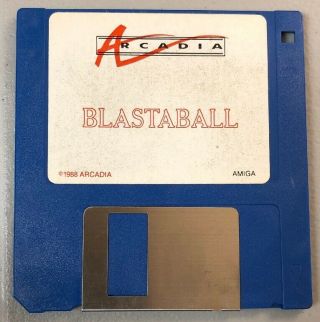 Vintage Video Game Floppy Disk 1988 Arcadia Blastaball Amiga Commodore