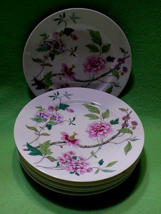 Set Of 6 Vintage Heinrich Germany 7 7/8 " Salad Plate With Flowering Branches.