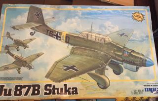 Vintage Mpc 1/24 Ju87b Stuka Model Kit 1 - 4604 Complete Open Box