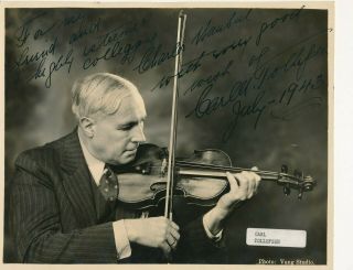 Vintage 8x10 Photo Opera / Composer Violinist - Signed Carl Tollefsen Dated 1943