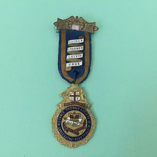 Old Advance Australia Alliance Friendly Society 1935 Vintage Enamel Medal Badge