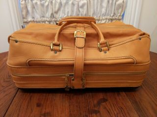 Vintage Burton Burton Leather Duffel Golf / Carry On Travel Bag Hard Case Bottom