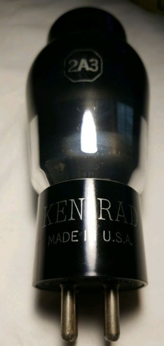 (1) Ken - Rad 2a3 Black Glass Vacuum Tube Tv - 3c/u 2900/1900 Kenrad