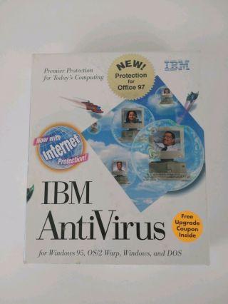 Vintage Ibm Computer Antivirus Windows 95 Os/2 Warp Windows & Dos