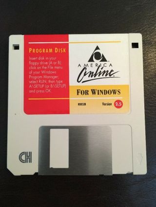 Vintage America Online V2.  5 Program Disk 3.  5 " Floppy Disk 1995 Aol For Windows