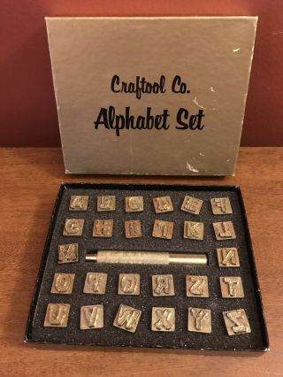 Vintage Craftool No.  8142 1/2 " Wood Alphabet Stamp Set