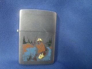 Vintage 1971 Zippo Lighter Sports Series Fly Fishing Fisherman & Trout