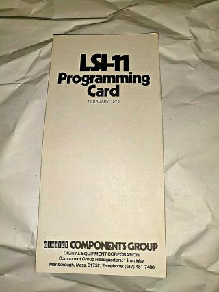 1975 Dec Lsi - 11 Vintage Computer Programming Card