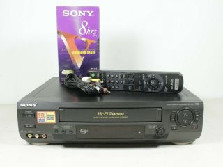 Sony Slv - N60 Vhs Vcr Player Recorder,  Remote,  Cable,  Tape,