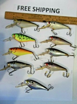 9 Vintage Cotton Cordell Cc Shad Diving Crankbaits Fishing Lures,  Tackle Find.