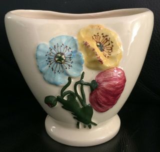 Vintage Australian Pottery " Diana " ? Floral Featured Vase In Exc