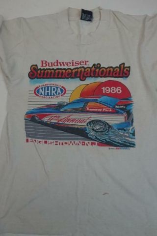 Vintage Drag Racing T - Shirt - 1986 Budweiser Summernationals / 32nd Us Nationals