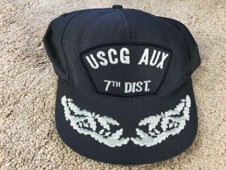 Vintage Us Coast Guard Auxiliary District 7 Hat Snapback Cap Uscg Aux 7th Patch