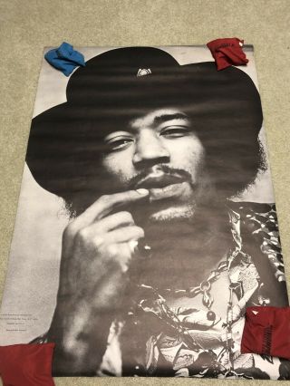 Vintage 1970 Jimi Hendrix Black & White Poster Psychedelic Survivor