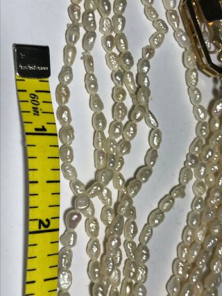 Vintage 30” Multi - Strand Real Pearl Necklace 94g 4
